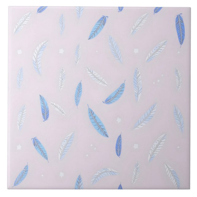 Boho Trendy Feathers Luxury Collection Tile (Front)
