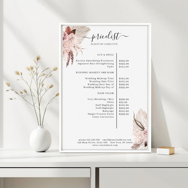 Boho Trendy Pricelist  Poster (Creator Uploaded)