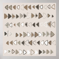 Boho Triangles Brown Taupe Ivory
