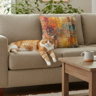 Boho Tribal Abstract Ethnic Pattern Cushion