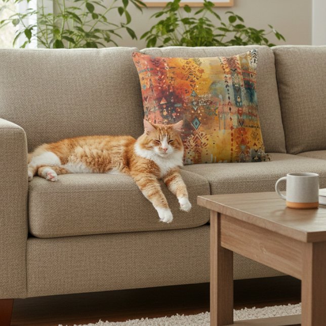 Boho Tribal Abstract Ethnic Pattern Cushion (Creator Uploaded)