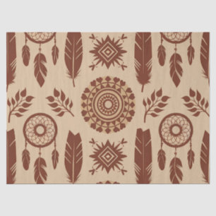 Boho Tribal Abstract Pattern   Earthy Geometric Tissue Paper