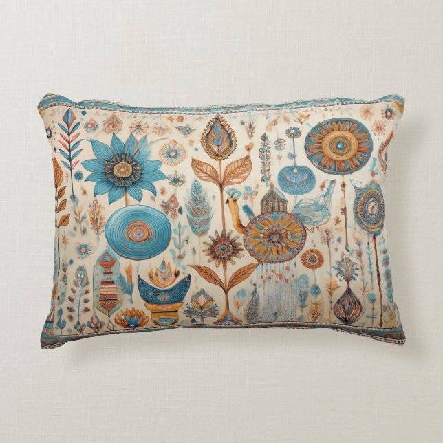 Boho Tribal Accents Throw Pillow (Front)