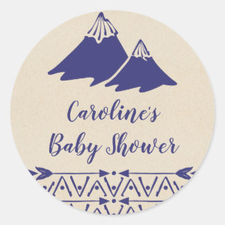 Boho Tribal Baby Shower Classic Round Sticker