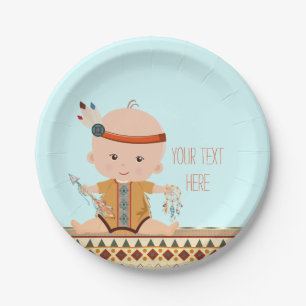 Boho Tribal Baby Shower Paper Plate
