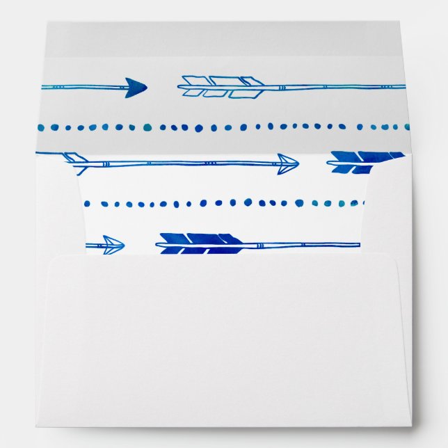 Boho Tribal Blue & Teal Arrow Envelopes (Back (Bottom))