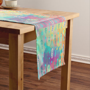 Boho Tribal Chic Feathers & Arrows Table Runner