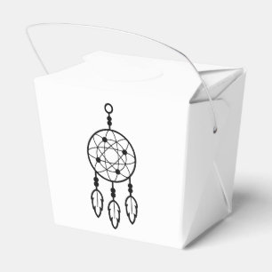 Boho Tribal Dream Catcher Black Native Wedding Favour Box