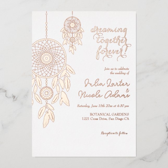 Boho Tribal feather Dreamcatcher Wedding (Front)
