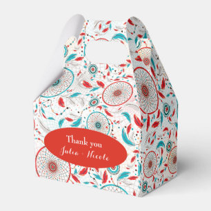 Boho Tribal feather Dreamcatcher Wedding Favour Box