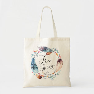 Boho Tribal Feathers Free Spirit Tote Bag Gift