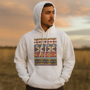 Boho Tribal Geometric Pattern Southwestern Aztec Hoodie