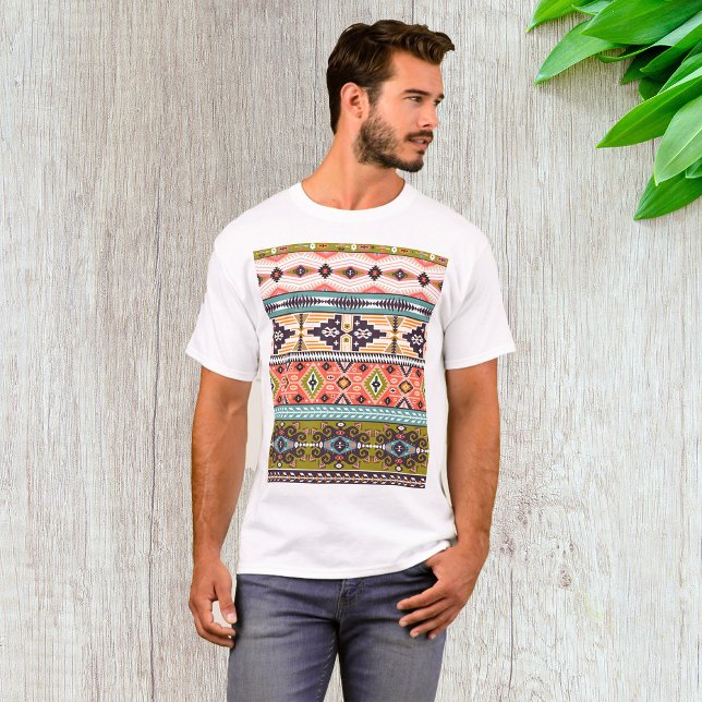 Boho Tribal Geometric Pattern Southwestern Aztec  T-Shirt (Creator Uploaded)