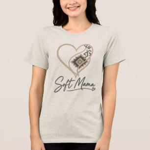 Boho Tribal Heart "Soft Mama" Elegant Typography Tri-Blend Shirt