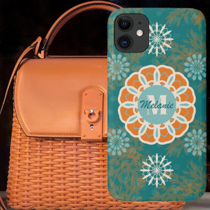 Boho Tribal Mandala in Orange and Teal Variation 3 Case-Mate iPhone Case