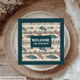 Boho Tribal Napkins Personalized Pastel Tableware