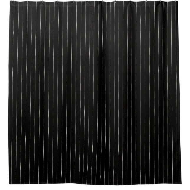 Boho Tribal Nautical black and White stripe Shower Curtain (Front)