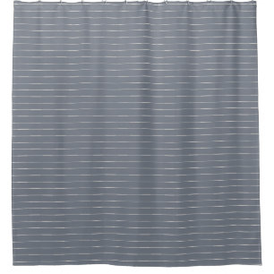 Boho Tribal Nautical Slate Blue stripe Shower Curtain