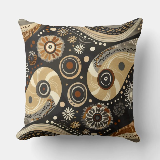Boho Tribal Paisley & Mandala Pillow (Front)