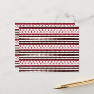 Boho Tribal Postcard Red Pattern Rustic Aztec
