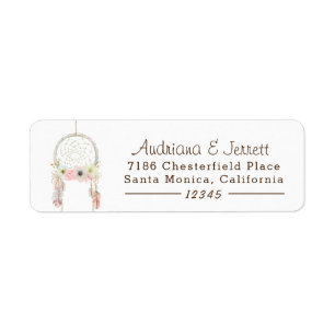 Boho Tribal Rustic on White Return Address