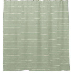 Boho Tribal Sage Green and White stripe Shower Curtain