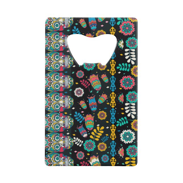 Boho tribal skulls: colourful pattern. (Front)