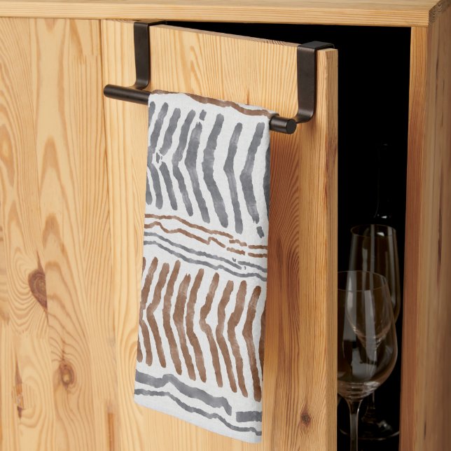 Boho Tribal Striped Kitchen Towel (Thirds Fold)