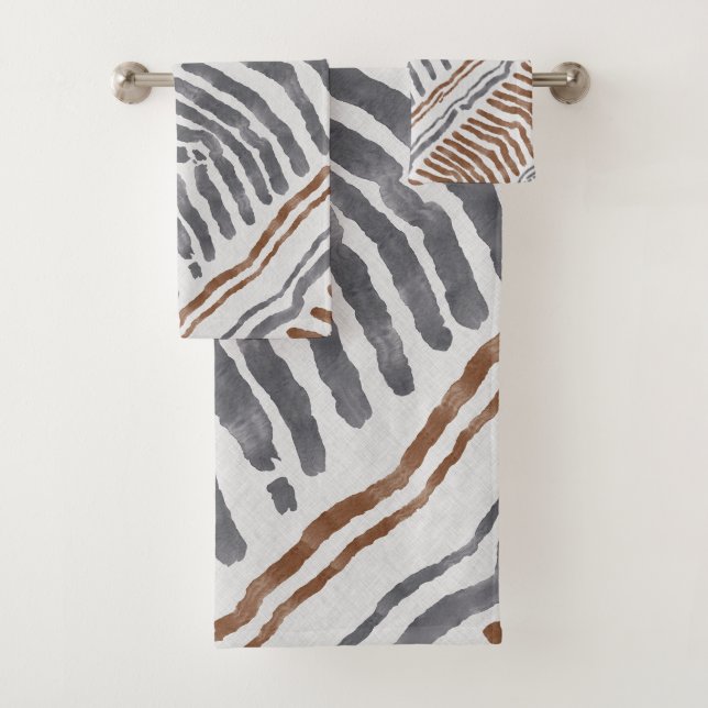 Boho Tribal Striped Towel Set (Insitu)