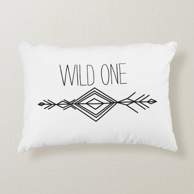Boho Tribal Wild One Pillow (Front)