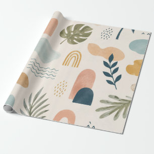 Boho Tropical Abstract Wrapping Paper