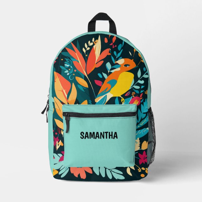 Boho Tropical Backpack for Teen Girls (Front)