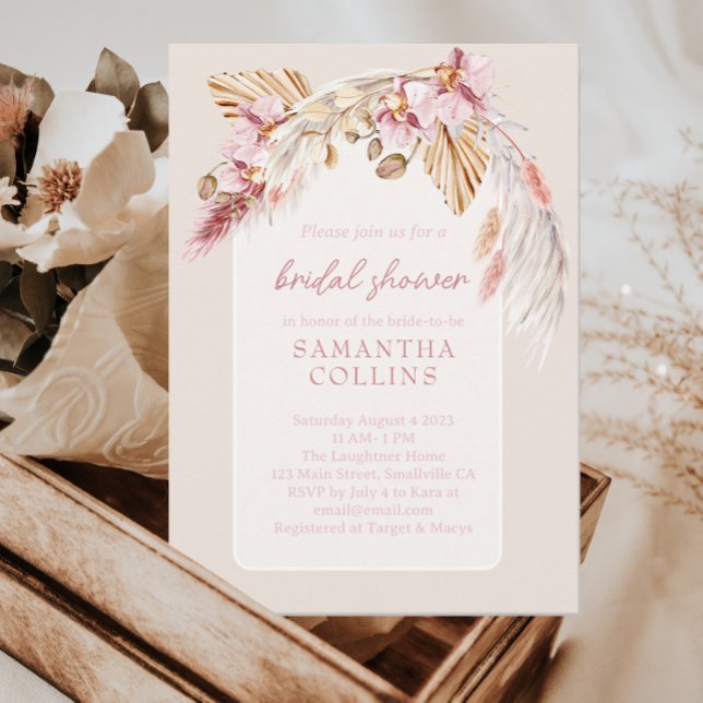 Boho Tropical Beach Floral Bridal Shower Invitation (Creator Uploaded)