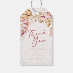 Boho Tropical Beach Floral Wedding Thank You Gift Tags