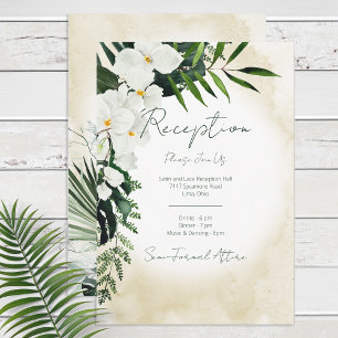 Boho Tropical Beach Watercolor Reception Card