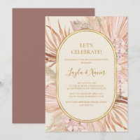 Boho Tropical Botanical Dusty Rose Let's Celebrate