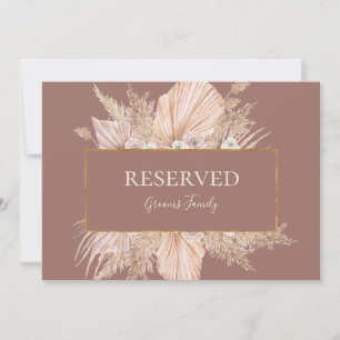 Boho Tropical Botanical Dusty Rose Reserved Sign