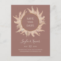 Boho Tropical Botanical | Dusty Rose Save The Date
