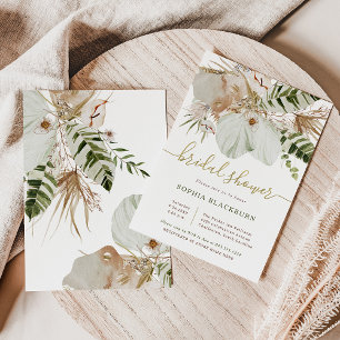 Boho Tropical Botanical Floral Bridal Shower Invitation