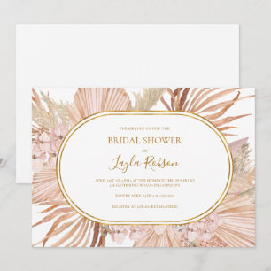 Boho Tropical Botanical Horizontal Bridal Shower Invitation