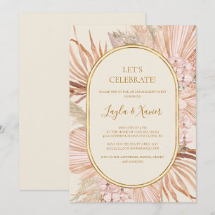 Boho Tropical Botanical Ivory Let's Celebrate Invitation
