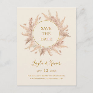 Boho Tropical Botanical Ivory Save The Date Invitation Postcard