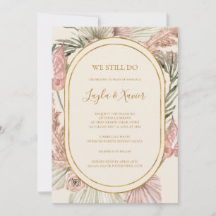 Boho Tropical Botanical Ivory We Still Do Renewal Invitation