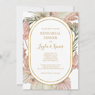 Boho Tropical Botanical Rehearsal Dinner Invitation