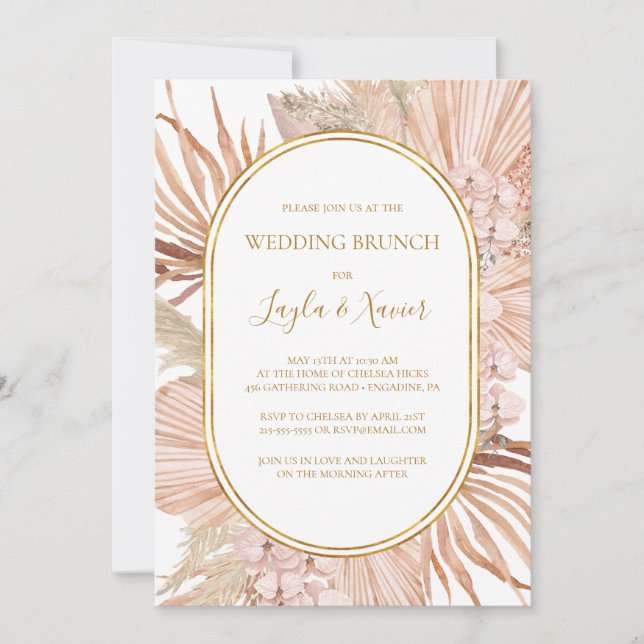 Boho Tropical Botanical | Wedding Brunch Invitation (Front)