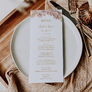 Boho Tropical Botanical   Wedding Dinner Menu