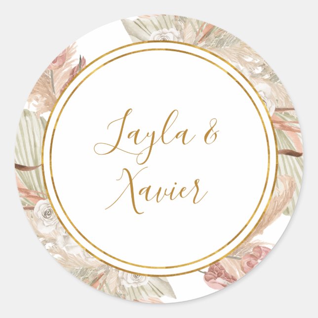 Boho Tropical Botanical | Wedding Envelope Seals (Front)