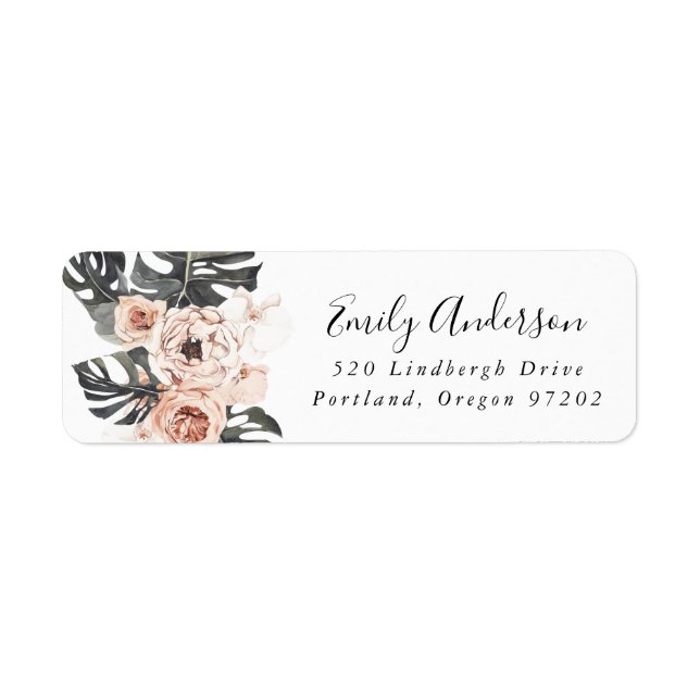 Boho Tropical Floral | Return Address Label (Front)