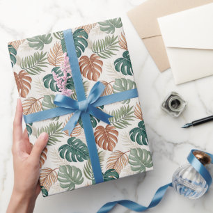 Boho Tropical Leaves  Wrapping Paper