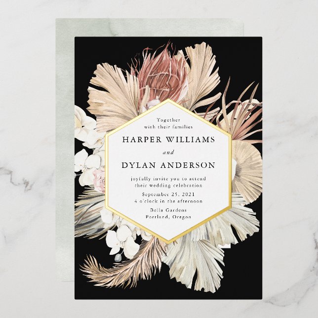 Boho Tropical Love Wedding Gold (Front/Back)